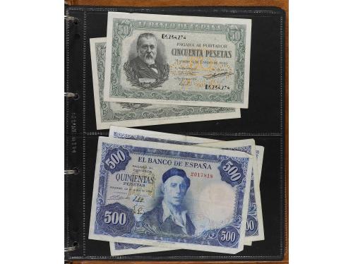 Lote 100 billetes 1 a 10.000 Pesetas. 1906 a 1985. Pequeña c