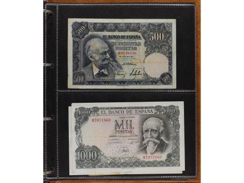 Lote 100 billetes 1 a 10.000 Pesetas. 1906 a 1985. Pequeña c