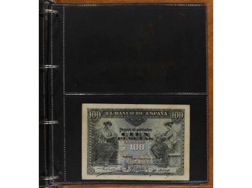 Lote 100 billetes 1 a 10.000 Pesetas. 1906 a 1985. Pequeña c