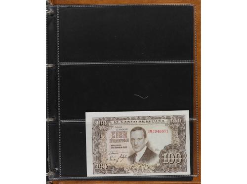 Lote 100 billetes 1 a 10.000 Pesetas. 1906 a 1985. Pequeña c