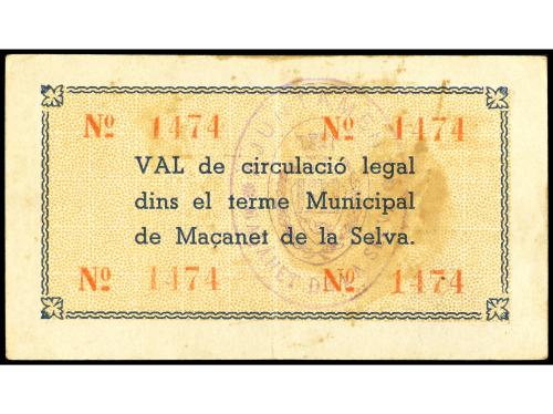 CATALUNYA. 1 Pesseta. 19 Maig 1937. Aj. de MAÇANET DE LA SEL