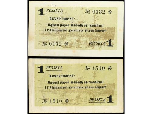 CATALUNYA. Lote 2 billetes 1 Pesseta. 15 Maig 1937. C.M. de 