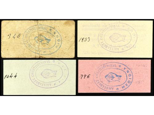 CATALUNYA. Lote 4 billetes 25 y 50 Cèntims y 1 Pesseta (2). 