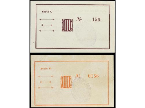 CATALUNYA. Lote 2 billetes 50 Cèntims y 1 Pesseta. Febrer 19