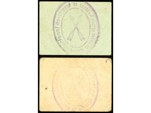 CATALUNYA. Lote 2 billetes 10 y 25 Cèntims. Aj. d´ IBARS DE 