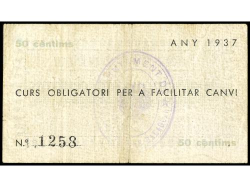 CATALUNYA. 50 Cèntims. 1937. Aj. de VALLFOGONA DE BALAGUER. 