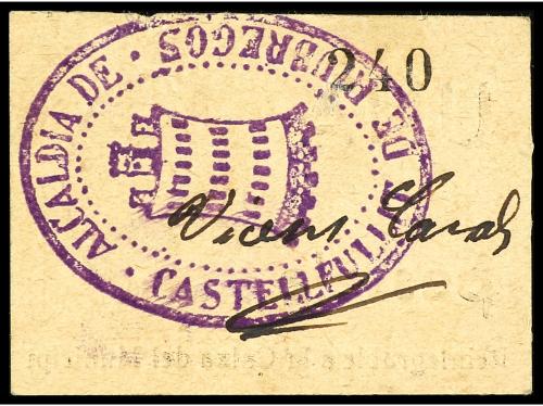 CATALUNYA. 1 Pesseta. CASTELLFULLIT DE RIUBREGÓS. Cartón. AT