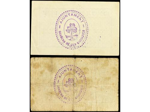 CATALUNYA. Lote 2 billetes 25 Cèntims y 1 Pesseta. Juny 1937