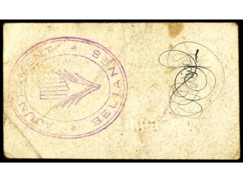 CATALUNYA. 1 Pesseta. Juny 1937. Aj. de BELIANES. Numeración