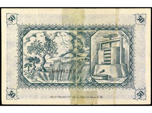 ARAGÓN-FRANJA DE PONENT. 50 Pesetas. 1937. COLECTIVIDAD DE F