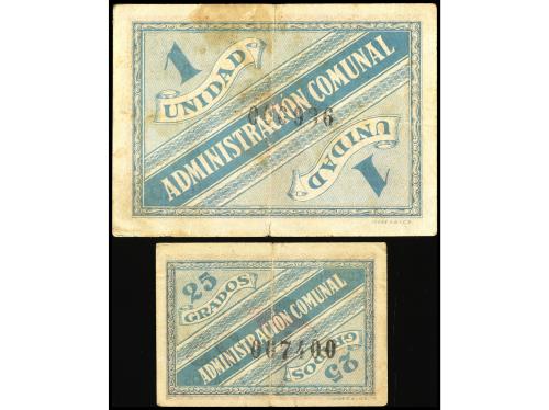 ARAGÓN-FRANJA DE PONENT. Lote 2 billetes 50 Grados y 1 Unida