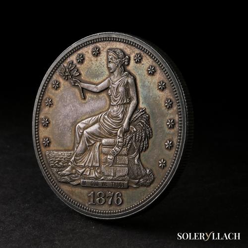 ESTADOS UNIDOS. Trade Dollar. 1876. 27,21 grs. AR. Bonita pá