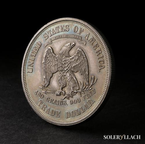 ESTADOS UNIDOS. Trade Dollar. 1876. 27,21 grs. AR. Bonita pá