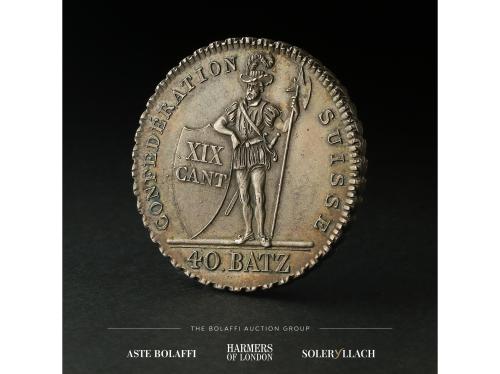 CANTONES SUIZOS. 40 Batzen. 1812. VAUD. Anv.: Escudo del can