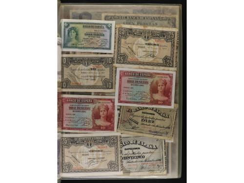 BILLETES ESPAÑOLES. Lote alrededor de 200 billetes. Mayoría 