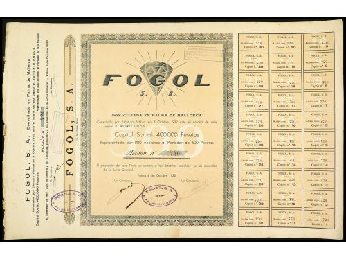 DOCUMENTOS y VARIOS. Lote 9 acciones distintas de Mallorca. 