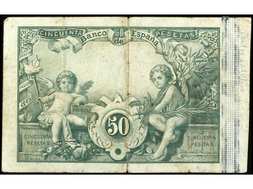 BANCO DE ESPAÑA. 50 Pesetas. 1 Junio 1889. Goya. (Roturas y 