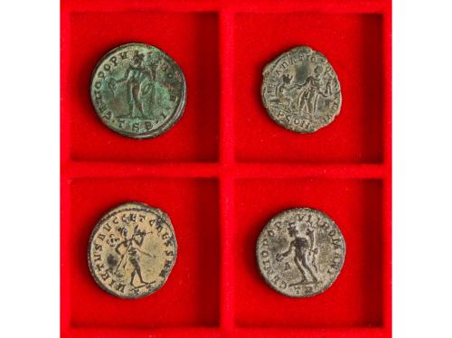 IMPERIO ROMANO. Lote 4 monedas Follis. DIOCLECIANO, MAXIMIAN
