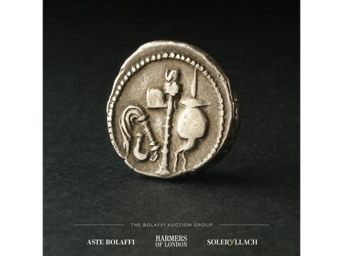 IMPERIO ROMANO. Denario. 54-51 a.C. JULIO CÉSAR. GALIA. Anv.