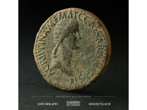 IMPERIO ROMANO. Sestercio. 37-41 d.C. AGRIPINA MADRE. Anv.: 