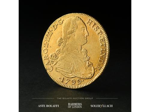 CARLOS IV. 8 Escudos. 1799. NUEVO REINO. J.J. Anv.: Busto a 