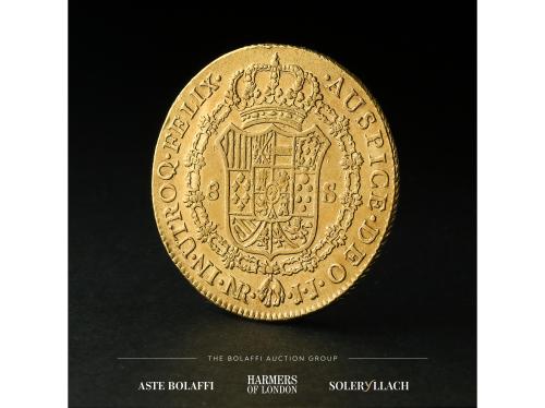 CARLOS IV. 8 Escudos. 1799. NUEVO REINO. J.J. Anv.: Busto a 