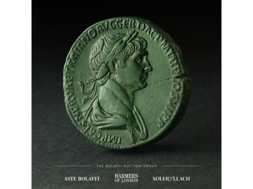 IMPERIO ROMANO. Sestercio. 112-114 d.C. TRAJANO. Anv.: IMP. 