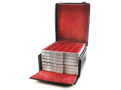 DOCUMENTOS y VARIOS. Lote 2 maletines similpiel con bandejas