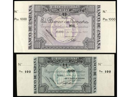 GUERRA CIVIL, ZONA REPUBLICANA. Lote 7 billetes 5 (2), 50, 1