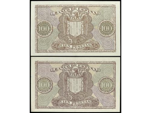 ESTADO ESPAÑOL. Lote 2 billetes 100 Pesetas. 9 Enero 1940. C