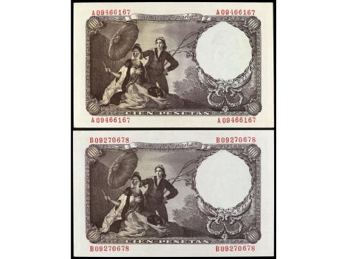 ESTADO ESPAÑOL. Lote 2 billetes 100 Pesetas. 19 Febrero 1946