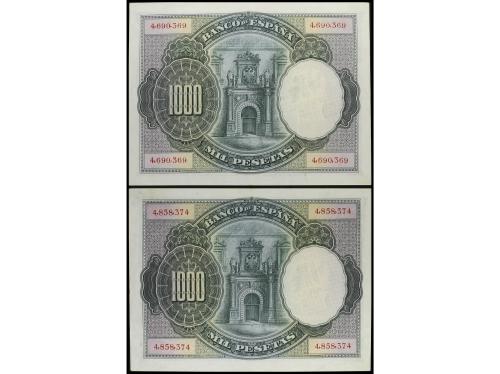 GUERRA CIVIL, ZONA REPUBLICANA. Lote 2 billetes 1.000 Peseta