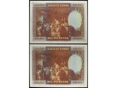 GUERRA CIVIL, ZONA REPUBLICANA. Lote 2 billetes 1.000 Peseta