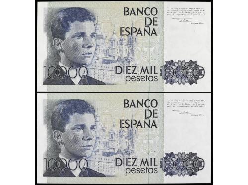 JUAN CARLOS I. Lote 2 billetes 10.000 Pesetas. 24 Setiembre 