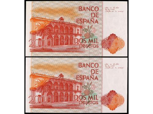 JUAN CARLOS I. Lote 2 billetes 2.000 Pesetas. 22 Julio 1980.