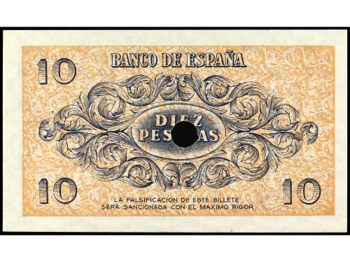 ESTADO ESPAÑOL. 10 Pesetas. 21 Noviembre 1936. Con taladro c