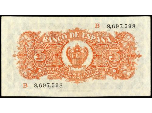 ESTADO ESPAÑOL. 5 Pesetas. 18 Julio 1937. Portabella. Serie 