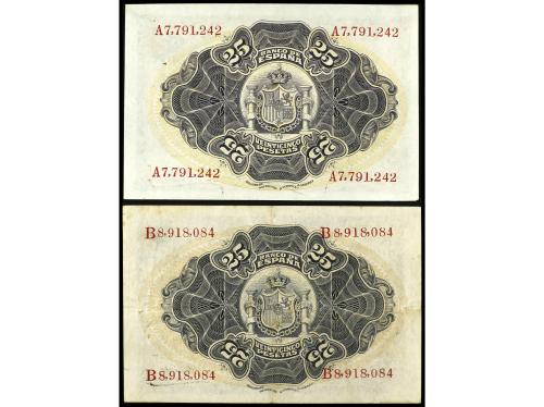 BANCO DE ESPAÑA. Lote 2 billetes 25 Pesetas. 24 Septiembre 1