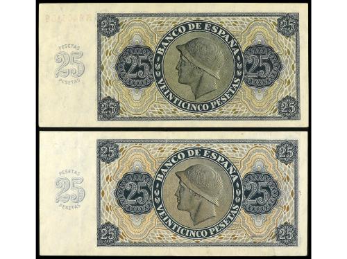 ESTADO ESPAÑOL. Lote 2 billetes 25 Pesetas. 21 Noviembre 193