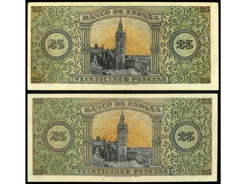 ESTADO ESPAÑOL. Lote 2 billetes 25 Pesetas. 20 Mayo 1938. Gi