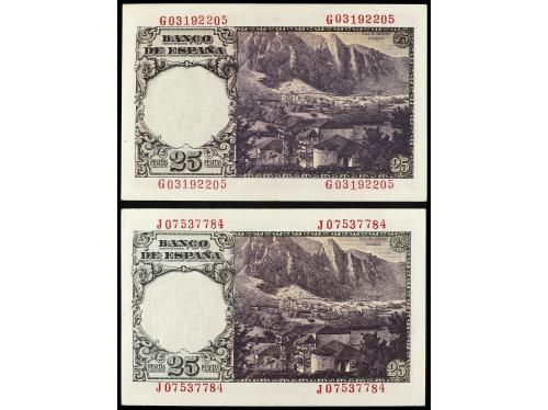 ESTADO ESPAÑOL. Lote 2 billetes 25 Pesetas. 19 Febrero 1946.