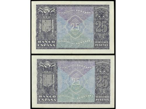 ESTADO ESPAÑOL. Lote 2 billetes 25 Pesetas. 9 Enero 1940. He