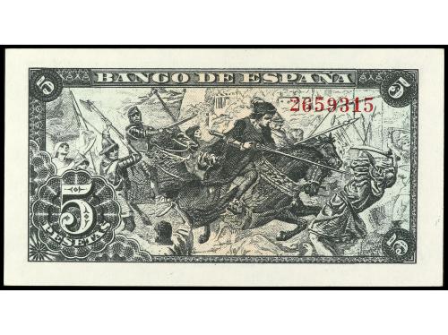 ESTADO ESPAÑOL. 5 Pesetas. 15 Junio 1945. Capitulaciones de 