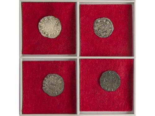 MONEDAS MEDIEVALES. Lote 4 monedas Dinero, Noven (2), Pepion