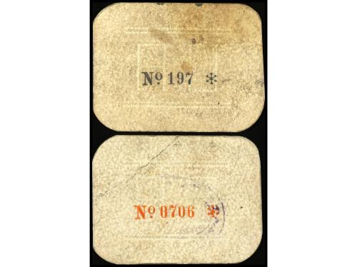 CATALUNYA. Lote 2 billetes 50 Cèntims y 1 Pesseta. Aj. d´ ÒD