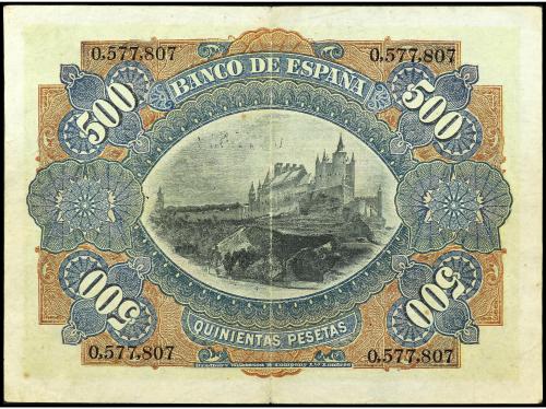 BANCO DE ESPAÑA. 500 Pesetas. 15 Julio 1907. Alcázar de Sego