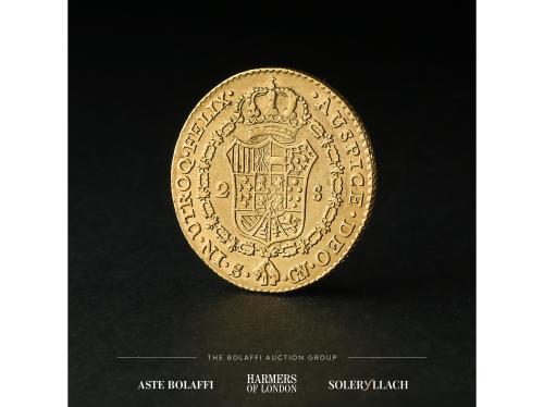 CARLOS IV. 2 Escudos. 1797. SEVILLA. C.N. Anv.: Busto a dere
