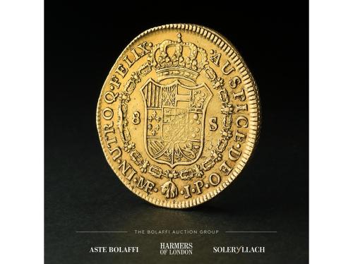 FERNANDO VII. 8 Escudos. 1809. LIMA. J.P. Anv.: Busto Indíge