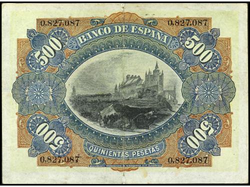 BANCO DE ESPAÑA. 500 Pesetas. 15 Julio 1907. Alcazar de Sego