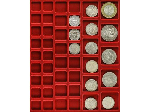 LOTES y COLECCIONES. Lote centenares monedas y 48 billetes. 